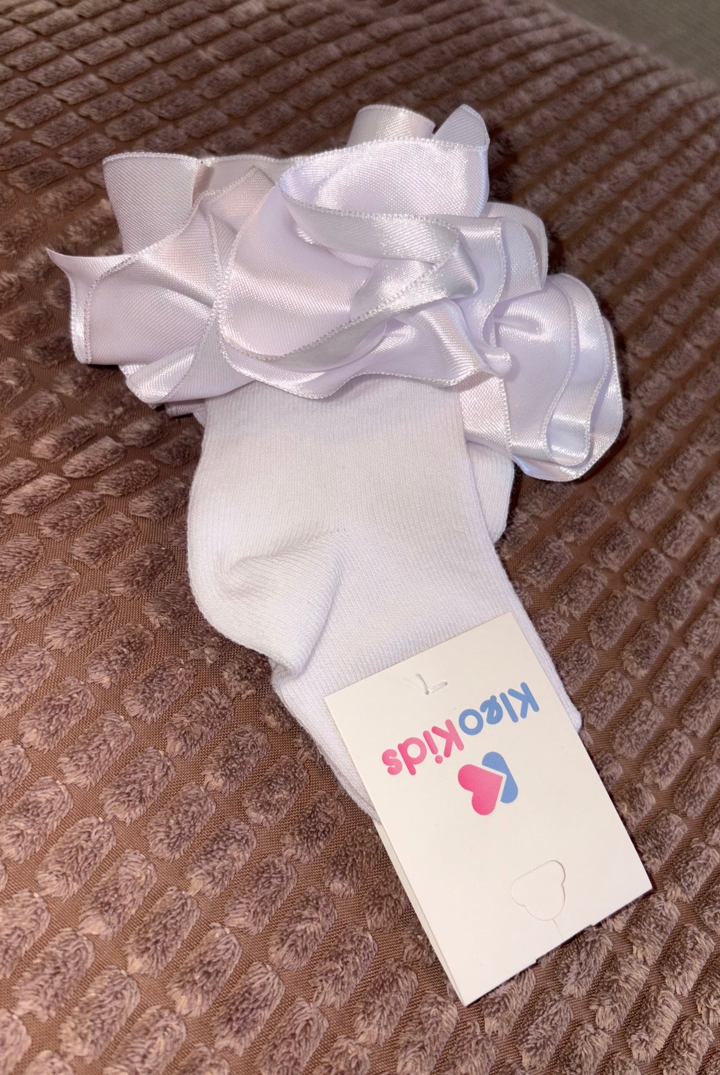 White Satin Frill Socks