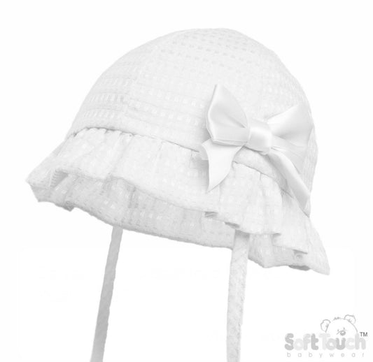 Girls white summer hat