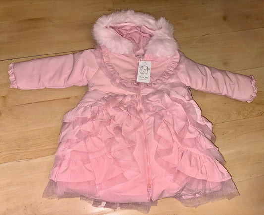 Wee Me Pink Frilly Puff Coat