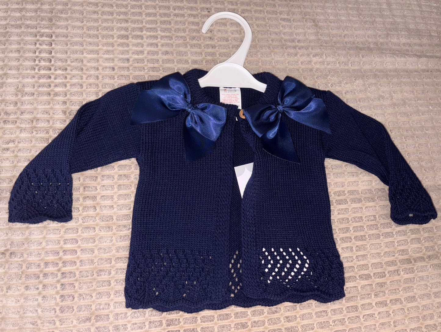 Navy bow cardigan